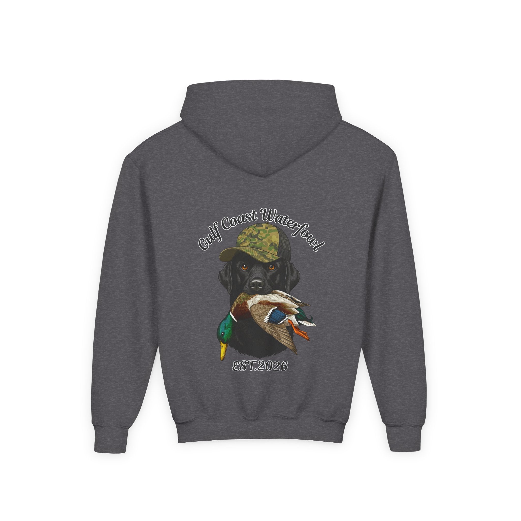 Gulf Coast Waterfowl Youth Hoodie — Duck Retriever Graphic, EST. 2026