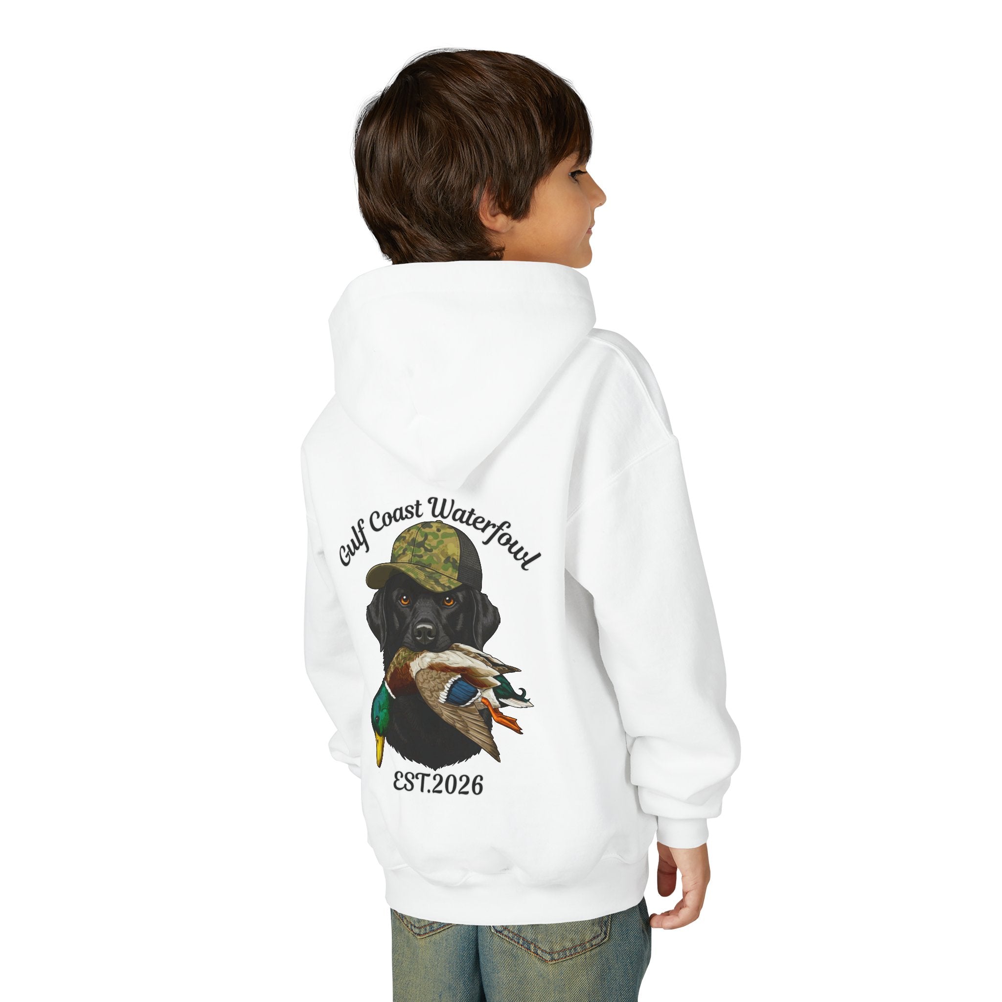 Gulf Coast Waterfowl Youth Hoodie — Duck Retriever Graphic, EST. 2026
